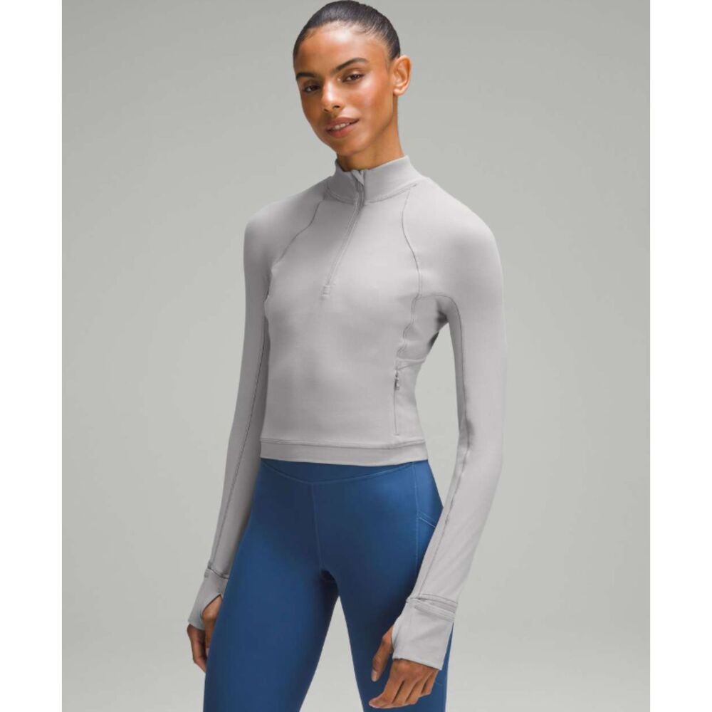 lululemon It’s Rulu Run Cropped Gray Half-Zip